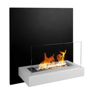 Hanging white biofireplace with glass with black board ireland