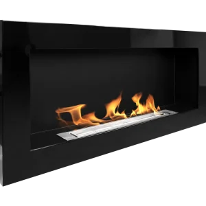 Long biofireplace hanging 900mmx400mm Black High Gloss