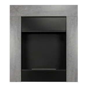 Concrete Freestanding Portal Dark Bioethanol Fireplace